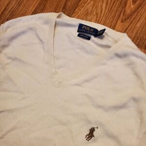 Polo Ralph Lauren Vest Men 2XL Beige V-Neck Pima Cotton Golf